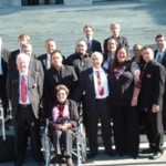 Kurahaupo iwi claimants on the steps of Parliament